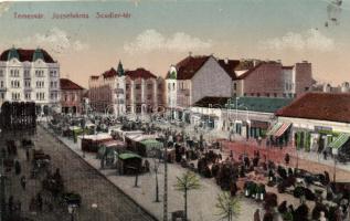 Temesvár Józsefváros, Scudier tér / square, market (EK)