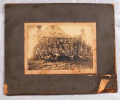 cca 1910 2 db régi katonai tabló, kartonra kasírozva, 14x11 és 16x11 cm-es méretben