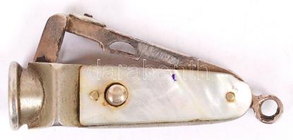 Mini fém szivarvágó gyöngyház berakással / cigar cutter