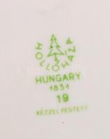 Hollóházi virágokkal díszített nagyméretű váza, kézzel festett, jelzett, hibátlan, m:36 cm / Hollóhá...