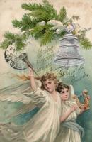 Christmas, angels Emb. litho (fl)