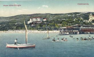 Crikvenica, Palace Hotel Therapia, boat, bathers