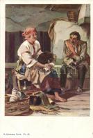 In the Hutsul hut, folklore s: Juliusz Zuber