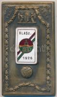 1936. "Budapesti Labdarúgó Alszövetség (BLASZ) 1926-1936" zománcozott Br emlékplakett eredeti "Hável Pál Budapest" tokban T:2