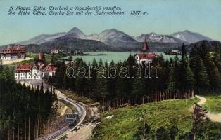 Tátra, Csorbató, fogaskerekű vasút / lake, funicular