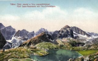 Tátra, Öt tó, Téry menedékház, kiadja Földes Samu / lake, rest house