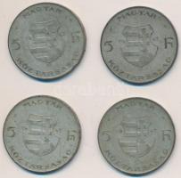 1947. 5Ft Ag "Kossuth" (4x) T:2-,3 Adamo F8.1