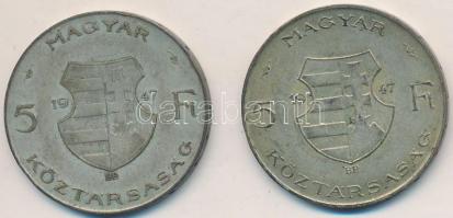 1947. 5Ft Ag "Kossuth" (2x) T:2-,3 Adamo F8.1