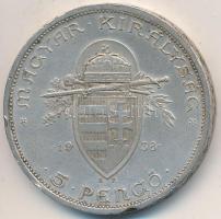 1938. 5P Ag "Szent István" T:2- Adamo P8.1