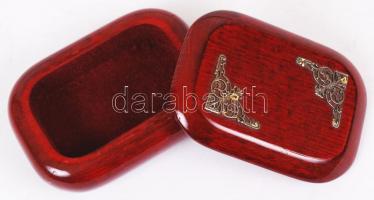 Réz veretes fa ékszerdobozka, 9x6x3 cm