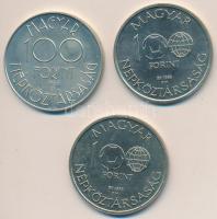 1985-1988. 100Ft "Labdarúgás" 3db klf darabja T:1