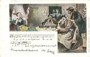 Hungarian folklore, gypsy musicians, music sheet, folk song, Walter Haertel No. 431. (EK)