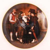 Lilien porcelángyár: Die Meisterwerke des Franz von Defregger jelzett gyűjtői porcelán tányér eredeti dobozában, ismertetővel, nem használt / Collector porcelain plate in original box. d: 26 cm