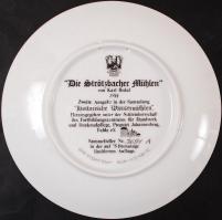 Történelmi vizimalmok jelzett gyűjtői porcelán tányér eredeti dobozában, tanúsítvánnyal, bontatlan /...