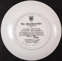 Történelmi vizimalmok jelzett gyűjtői porcelán tányér eredeti dobozában, tanúsítvánnyal, bontatlan /...