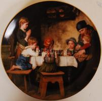 Lilien porcelángyár: Die Meisterwerke des Franz von Defregger jelzett gyűjtői porcelán tányér eredeti dobozában, ismertetővel, nem használt / Collector porcelain plate in original box. d: 26 cm