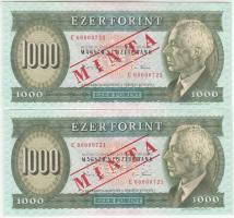 1993. 1000Ft "MINTA" perforációval és felülnyomással (2x) egymás utáni sorszámmal: "E 00000721", "E 00000721" T:I