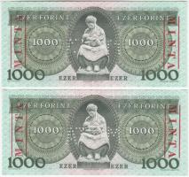 1993. 1000Ft "MINTA" perforációval és felülnyomással (2x) egymás utáni sorszámmal: "E...