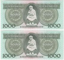 1992. 1000Ft (2x) egymáshoz közeli sorszámmal: "D 40747365", "E 40747365" T:I