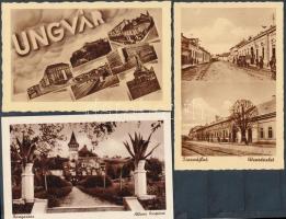 6 db RÉGI használatlan kárpátaljai és felvidéki városképes lap (Beregszász, Ungvár, Tiszaújlak és Tornaalja) / 6 old unused Transcarpatian and Upper Hungarian town-view postcards