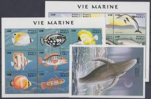 Marine life minisheet set + 2 blocks Tengeri élővilág kisívsor + 2 blokk