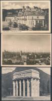 3 db RÉGI külföldi városképes lap (német, olasz, osztrák) / 3 old foreign town-view postcards; German, Italian, Austrian