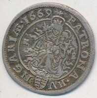 1669KB 6Kr Ag "I. Lipót" Körmöcbánya T:3,2- Hungary 1669KB VI Kreuzer Ag "Leopold I" Kremnitz C:F,VF Huszár 1450., Unger II.: 1072.