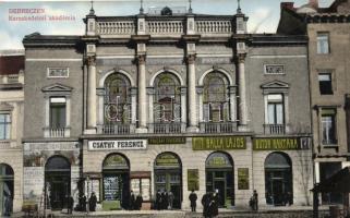 Debrecen, Kereskedelmi akadémia, Csáthy Ferenc zenemű-kereskedése, Balla Lajos bútorraktára; Csáthy Ferencz kiadása