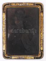 1896 Millenniumi kiállításon automata által készített fénykép reklámos hátú fém lemezen. / Automatic machine made photo on metal plate 6x8 cm