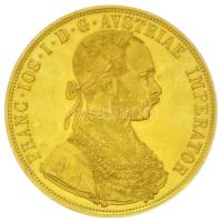 Ausztria 1915. 4D Au "Ferenc József" utánveret (13.99g) T:P Austria 1915. 4 Ducat Au "Franz Joseph" restrike (13.99g) C:P