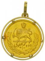 Irán SH1340(1961). 2-1/2P Au "Mohammad Reza Pahlavi iráni sah" 14K arany keretbe foglalva ...