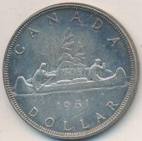 Kanada 1961. 1$ Ag "Indián kenu" T:2-,3 Canada 1961. 1 Dollar Ag "Canoe" C:aVF,F