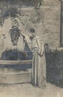 Marie of Romania with fountain