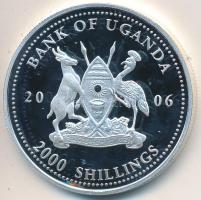 Uganda 2006. 2000Sh Ag "A labdarúgás halhatatlanjainak csarnoka - Németország 1980-as évek / Lothar Matthäus" T:PP Tanúsítvánnyal Uganda 2006. 2000 Shilling Ag "Hall of Fame of football - Germany 1980s / Lothar Matthäus" C:PP With certificate