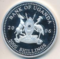 Uganda 2006. 2000Sh Ag "A labdarúgás halhatatlanjainak csarnoka - Franciaország 1990-es évek / Eric Cantona" T:PP Tanúsítvánnyal Uganda 2006. 2000 Shilling Ag "Hall of Fame of football - France 1990s / Eric Cantona" C:PP With certificate