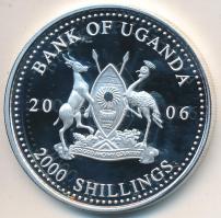 Uganda 2006. 2000Sh Ag "A labdarúgás halhatatlanjainak csarnoka - Hollandia 1990-es évek / Ruud Gullit" T:PP Tanúsítvánnyal Uganda 2006. 2000 Shilling Ag "Hall of Fame of football - Netherlands 1990s / Ruud Gullit" C:PP With certificate