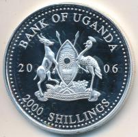 Uganda 2006. 2000Sh Ag "A labdarúgás halhatatlanjainak csarnoka - Németország 1970-es évek/Paul Breitner" T:PP Tanúsítvánnyal Uganda 2006. 2000 Shilling Ag "Hall of Fame of football - Germany 1970s /Paul Breitner " C:PP with certificate