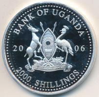 Uganda 2006. 2000Sh Ag "A labdarúgás halhatatlanjainak csarnoka - Németország 1980-as évek / Harald Schumacher" T:PP Tanúsítvánnyal Uganda 2006. 2000 Shilling Ag "Hall of Fame of football - Germany 1980s / Harald Schumacher" C:PP With certificate