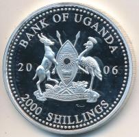 Uganda 2006. 2000Sh Ag "A labdarúgás halhatatlanjainak csarnoka - Franciaország 1990-es évek / Laurent Blanc" T:PP Tanúsítvánnyal Uganda 2006. 2000 Shilling Ag "Hall of Fame of football - France 1990s / Laurent Blanc" C:PP With certificate