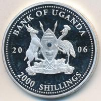 Uganda 2006. 2000Sh Ag "A labdarúgás halhatatlanjainak csarnoka - Magyarország 1950-es évek / Puskás Ferenc" T:PP Tanúsítvánnyal Uganda 2006. 2000 Shilling Ag "Hall of Fame of football - Hungary 1950s / Puskás Ferenc" C:PP With certificate
