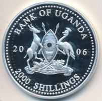 Uganda 2006. 2000Sh Ag "A labdarúgás halhatatlanjainak csarnoka - Oroszország 1960-as évek / Lev Yasin" T:PP Tanúsítvánnyal Uganda 2006. 2000 Shilling Ag "Hall of Fame of football - Russia 1960s / Lev Yasin" C:PP With certificate