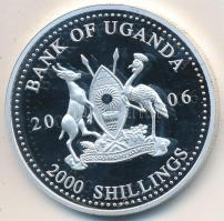 Uganda 2006. 2000Sh Ag "A labdarúgás halhatatlanjainak csarnoka - Hollandia 1970-es évek / Johan Cruyff" T:PP Tanúsítvánnyal Uganda 2006. 2000 Shilling Ag "Hall of Fame of football - Netherlands 1970s / Johan Cruyff" C:PP With certificate