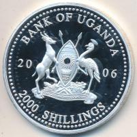 Uganda 2006. 2000Sh Ag "A labdarúgás halhatatlanjainak csarnoka - Argentína 1970-es évek / Daniel Passarella" T:PP Tanúsítvánnyal Uganda 2006. 2000 Shilling Ag "Hall of Fame of football - Argentina 1970s / Daniel Passarella" C:PP With certificate