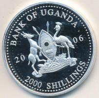 Uganda 2006. 2000Sh Ag "A labdarúgás halhatatlanjainak csarnoka - Argentína/Spanyolország 1950-es évek / Alfredo Di Stefano" T:PP Tanúsítvánnal Uganda 2006. 2000 Shilling Ag "Hall of Fame of football - Argentina/Spain 1950s / Alfredo Di Stefano" C:PP With certificate