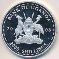 Uganda 2006. 2000Sh Ag "A labdarúgás halhatatlanjainak csarnoka - Szlovákia 1970-as évek / Josef Adamec" T:PP tanúsítvánnyal Uganda 2006. 2000 Shilling Ag "Hall of Fame of football - Slovakia 1970s / Josef Adamec" C:PP With certificate