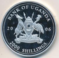 Uganda 2006. 2000Sh Ag "A labdarúgás halhatatlanjainak csarnoka - Németország 1970-as évek / Franz Beckenbauer" T:PP Tanúsítvánnyal Uganda 2006. 2000 Shilling Ag "Hall of Fame of football - Germany 1970s / Franz Beckenbauer" C:PP With certificate