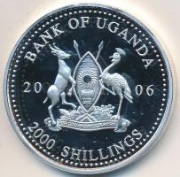 Uganda 2006. 2000Sh Ag "A labdarúgás halhatatlanjainak csarnoka - Olaszország 1990-as évek / Franco Baresi" T:PP Tanúsítvánnyal Uganda 2006. 2000 Shilling Ag "Hall of Fame of football - Italy 1990s / Franco Baresi" C:PP With certificate