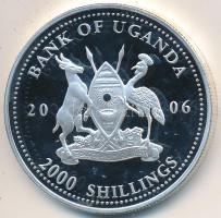 Uganda 2006. 2000Sh Ag "A labdarúgás halhatatlanjainak csarnoka - Anglia 1960-as évek / Bobby Moore" T:PP Tanúsítvánnyal Uganda 2006. 2000 Shilling Ag "Hall of Fame of football - England 1960s / Bobby Moore" C:PP With certificate
