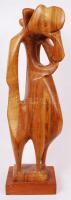 Balogh Péter (1920-1994): Ifjak. Fa, jelzett, fa talapzaton, m:53 cm