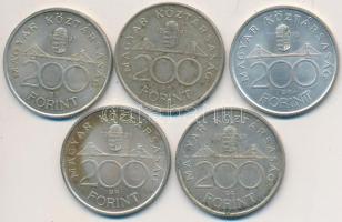 1993. 200Ft Ag "MNB" (5x) T:2,2- Adamo F13